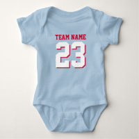 Royal Blue Red Baby Football Jersey Sports Romper