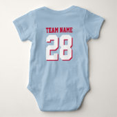Royal Blue Red Baby Football Jersey Sports Romper (Achterkant)