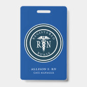 Royal Blue Registered Nurse RN Specialized ID Badge (Achterkant)
