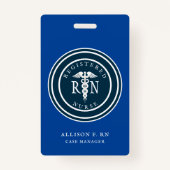 Royal Blue Registered Nurse RN Specialized ID Badge (Achterkant)