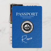 Royal Blue Reno Passport Bewaar de datum Save The Date (Voorkant / Achterkant)