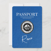 Royal Blue Reno Passport Bewaar de datum Save The Date (Voorkant)