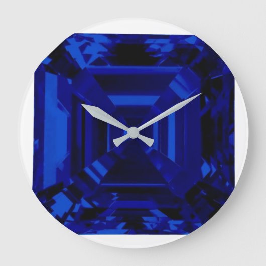 Royal Blue Retangular Sapphire Blue Large Clock Grote Klok (Voorkant)