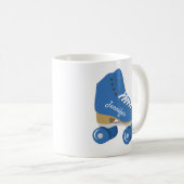 Royal Blue Retro Quad Roller Schaats gepersonalise Koffiemok (Voorkant rechts)