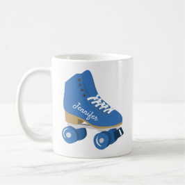 Royal Blue Retro Quad Roller Schaats gepersonalise Koffiemok