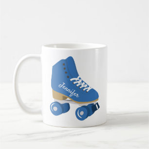 Royal Blue Retro Quad Roller Schaats gepersonalise Koffiemok