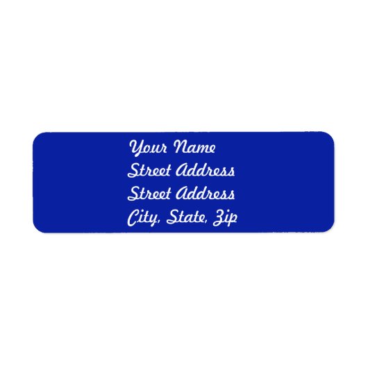 Royal Blue Return Address Sticker (Voorkant)