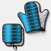 Royal Blue Ribbon Bow Vrijgezellenfeest Ovenwant & Pannenlap Set (Voorkant / Achterkant)