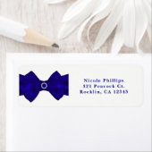 Royal Blue Ribbon & Diamonds Elegant Invitation Etiket (Insitu)