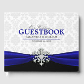 Royal Blue Ribbon Winter Wedding Gastenboek (Voorkant)