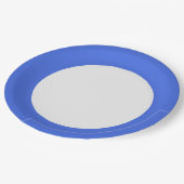 Royal Blue Rim Paper Plate – Customizable Papieren Bordje (Gekanteld)