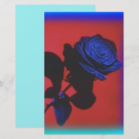  Royal Blue Roos Briefpapier (Voorkant / Achterkant)