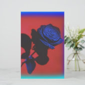  Royal Blue Roos Briefpapier (Staand voorkant)