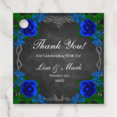 Royal Blue Roos Chalk Board Fall Wedding Bedankjes Labels (Voorkant)