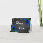 Royal Blue Roos Chalk Board Fall Wedding Bedankkaart (Voorkant)