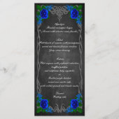 Royal Blue Roos Chalk Board Fall Wedding Menu Kaar (Voorkant)
