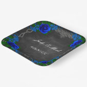 Royal Blue Roos Chalk Board Fall Wedding Papieren Bordje (Gebogen)