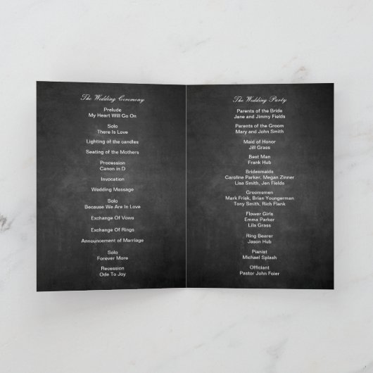 Royal Blue Roos Chalk Board Fall Wedding Programme Bedankkaart (Binnen)