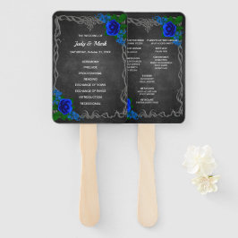 Royal Blue Roos Chalk Board Fall Wedding Programme Handwaaier