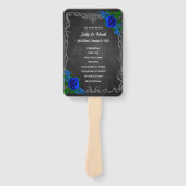 Royal Blue Roos Chalk Board Fall Wedding Programme Handwaaier (Voorkant)