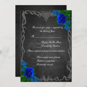 Royal Blue Roos Chalk Board Fall Wedding Response Kaart (Voorkant / Achterkant)