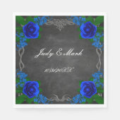 Royal Blue Roos Chalk Board Fall Wedding Servet (Voorkant)