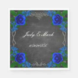 Royal Blue Roos Chalk Board Fall Wedding Servet