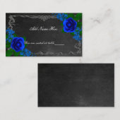 Royal Blue Roos Chalk Board Fall Wedingstabel Plaatskaartje (Voorkant / Achterkant)