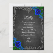 Royal Blue Roos Chalk Board Herfst Maid of Honor Kaart (Voorkant)