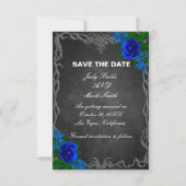 Royal Blue Roos Chalk Board Weddenschap Save the D Date (Voorkant)