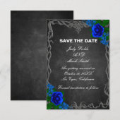 Royal Blue Roos Chalk Board Weddenschap Save the D Date (Voorkant / Achterkant)