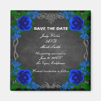 Royal Blue Roos Chalk Board Weddenschap Save the D