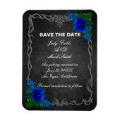 Royal Blue Roos Chalk Board Weddenschap Save the D Magneet (Verticaal)