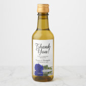 Royal Blue Roos Elegant Wedding Bedankt Mini Wijn Etiket (Voorkant)