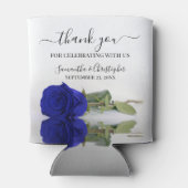 Royal Blue Roos Elegante bruiloft Bedankt Blikjeskoeler (Achterkant)