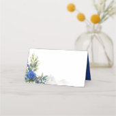 Royal Blue Roos en Eucalyptus bladeren Plaatskaartje (Achterkant)