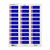 Royal Blue Roos Gold Glitter Retouradres Etiket (Full Sheet)