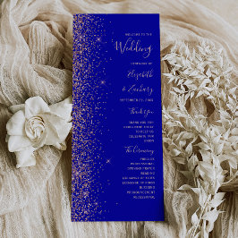 Royal Blue Roos Gold Glitter Wedding