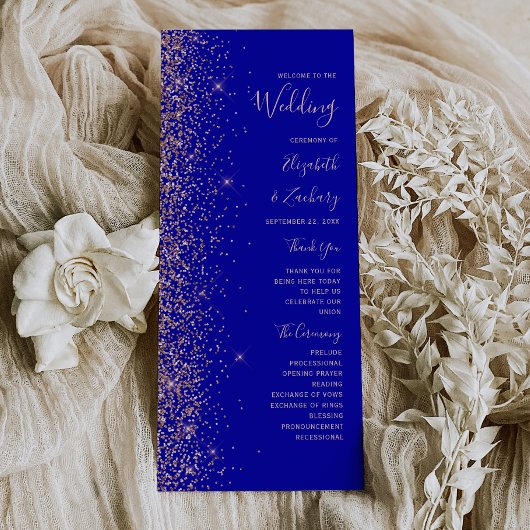 Royal Blue Roos Gold Glitter Wedding