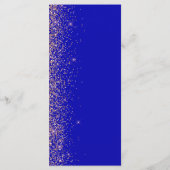 Royal Blue Roos Gold Glitter Wedding Menu (Achterkant)