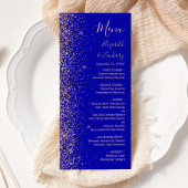 Royal Blue Roos Gold Glitter Wedding Menu
