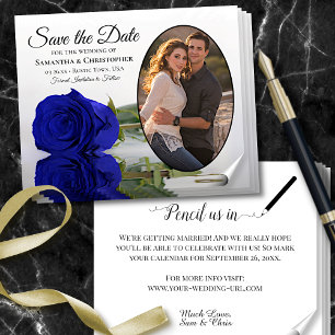 Royal Blue Roos Photo Save the Date BUDGET Flyer