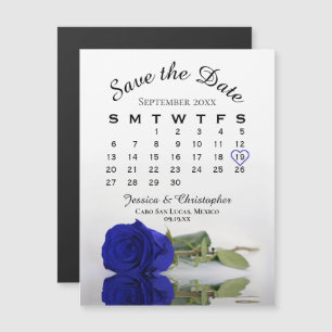 Royal Blue Roos Save the Date Calendar Magnet