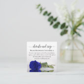 Royal Blue Roos Wedding Details & RSVP QR-code Informatiekaartje (Staand voorkant)