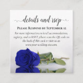 Royal Blue Roos Wedding Details & RSVP QR-code Informatiekaartje (Voorkant)