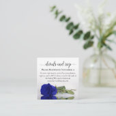 Royal Blue Roos Wedding Details & RSVP QR-code Informatiekaartje (Staand voorkant)