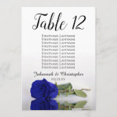 Royal Blue Roos Wedding Table Seating Chart Large (Achterkant)