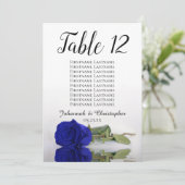 Royal Blue Roos Wedding Table Seating Chart Large (Staand voorkant)