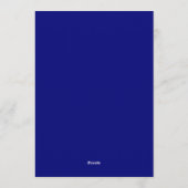 Royal Blue Rose Botanical Wedding Kaart (Achterkant)