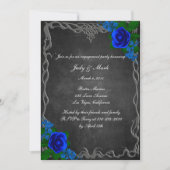 Royal Blue Rose Chalk Board Fall Engagement Party Kaart (Voorkant)